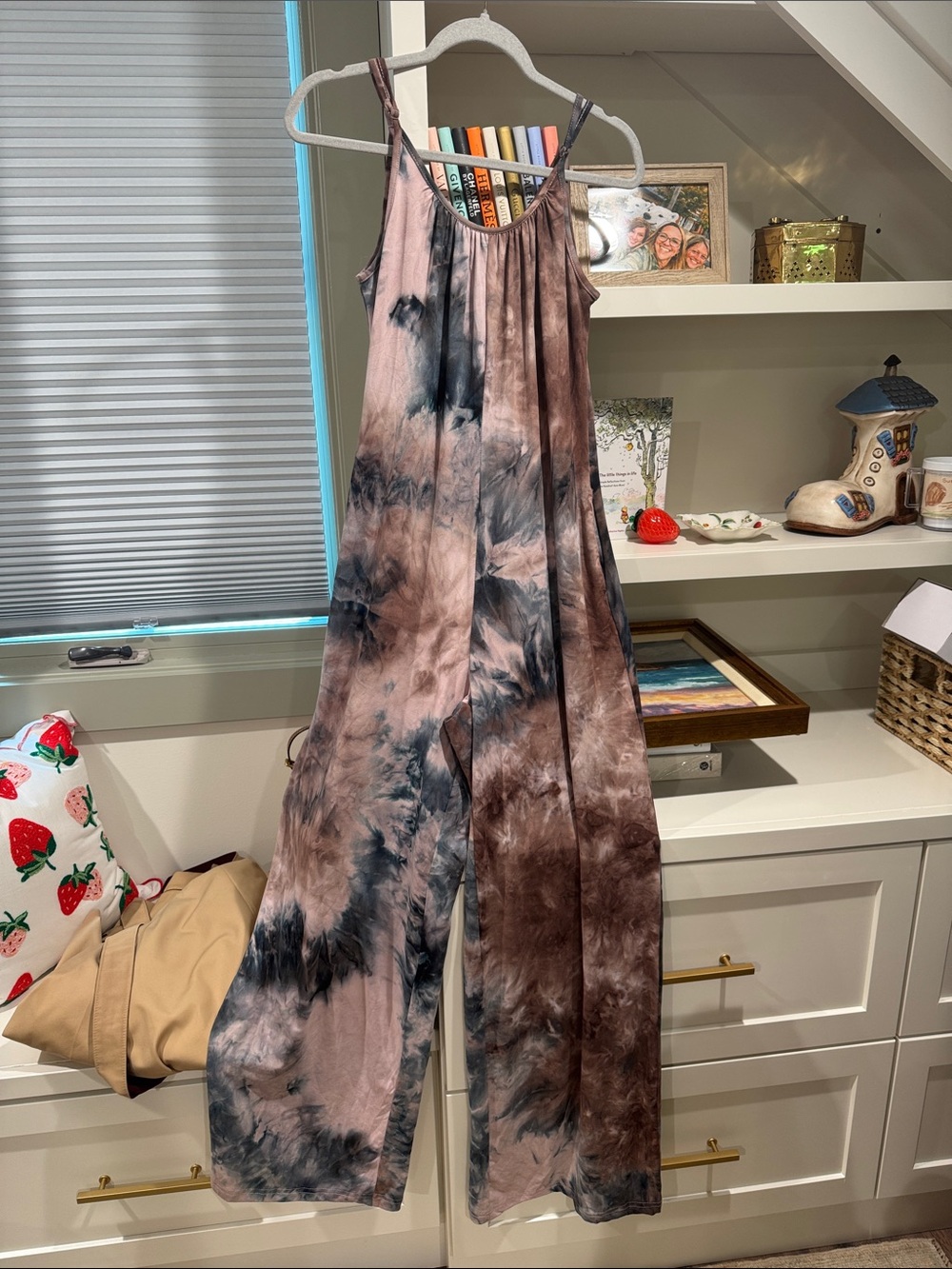 Tie-Dye Wide-Leg Jumpsuit - Pink Brown